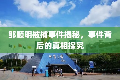 邹顺明被捕事件揭秘，事件背后的真相探究