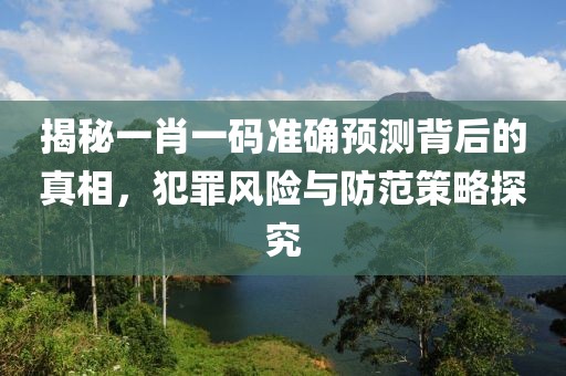 揭秘一肖一码准确预测背后的真相，犯罪风险与防范策略探究
