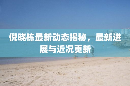 倪晓栋最新动态揭秘，最新进展与近况更新