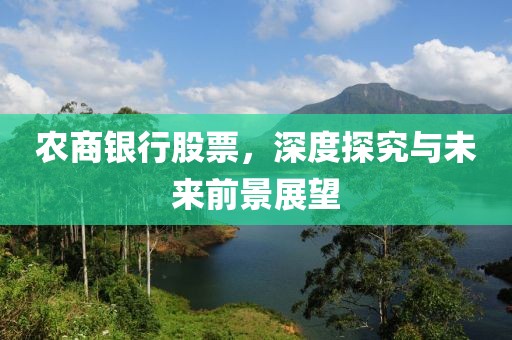 农商银行股票，深度探究与未来前景展望