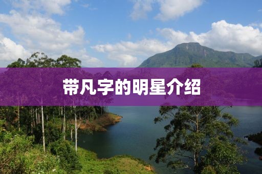 带凡字的明星介绍