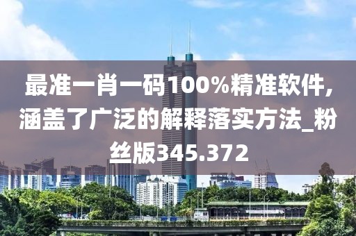 最准一肖一码100%精准软件,涵盖了广泛的解释落实方法_粉丝版345.372