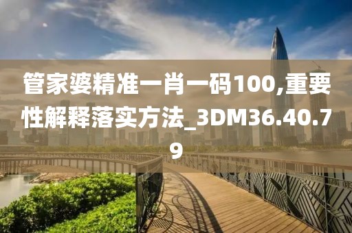 管家婆精准一肖一码100,重要性解释落实方法_3DM36.40.79