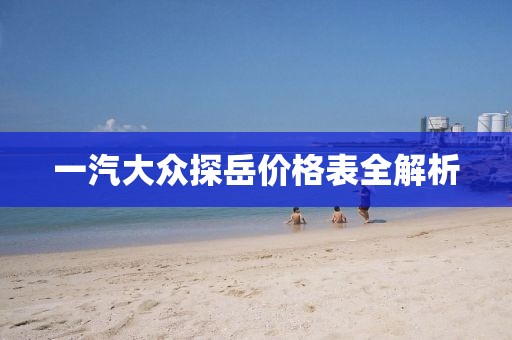 一汽大众探岳价格表全解析