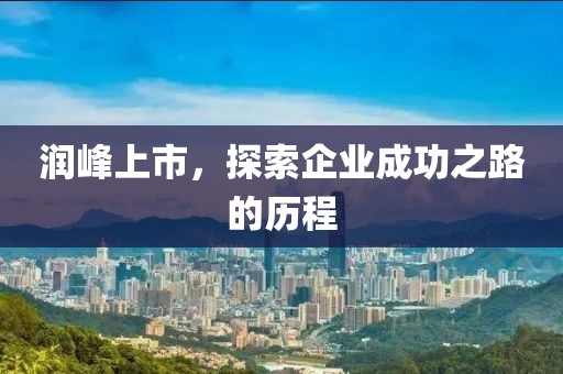 润峰上市，探索企业成功之路的历程