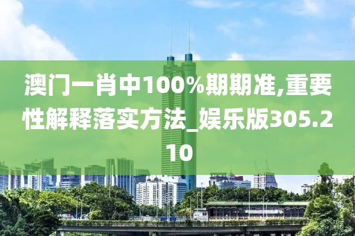澳门一肖中100%期期准,重要性解释落实方法_娱乐版305.210