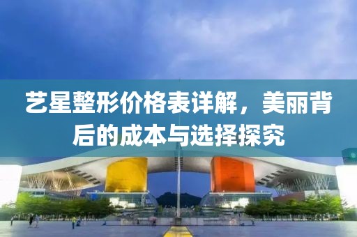 艺星整形价格表详解，美丽背后的成本与选择探究