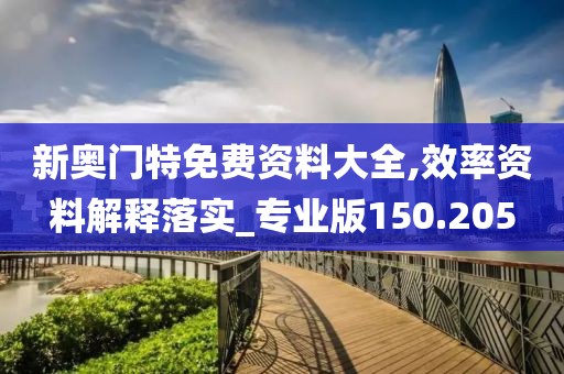 新奥门特免费资料大全,效率资料解释落实_专业版150.205