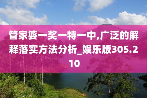 管家婆一奖一特一中,广泛的解释落实方法分析_娱乐版305.210