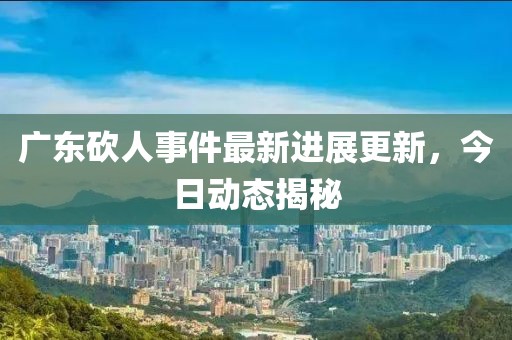 广东砍人事件最新进展更新，今日动态揭秘