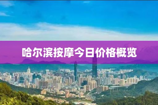 哈尔滨按摩今日价格概览