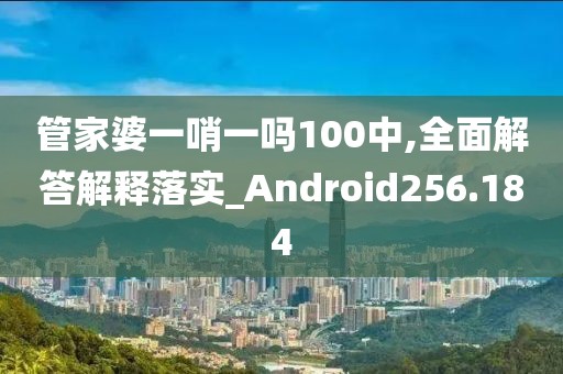管家婆一哨一吗100中,全面解答解释落实_Android256.184