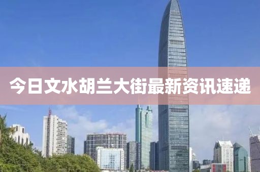 今日文水胡兰大街最新资讯速递