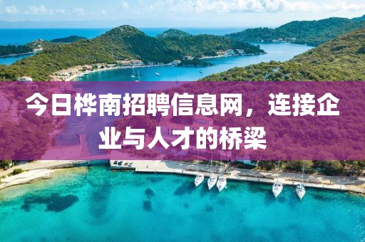 今日桦南招聘信息网，连接企业与人才的桥梁