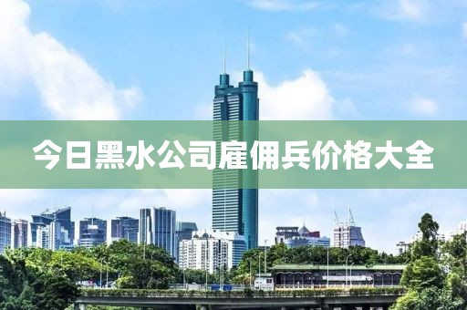 今日黑水公司雇佣兵价格大全