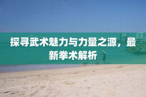 探寻武术魅力与力量之源，最新拳术解析