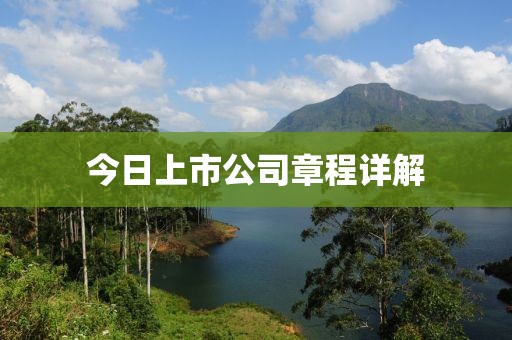 今日上市公司章程详解