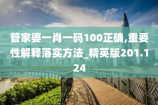 管家婆一肖一码100正确,重要性解释落实方法_精英版201.124