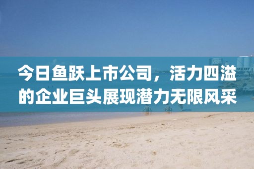 今日鱼跃上市公司，活力四溢的企业巨头展现潜力无限风采