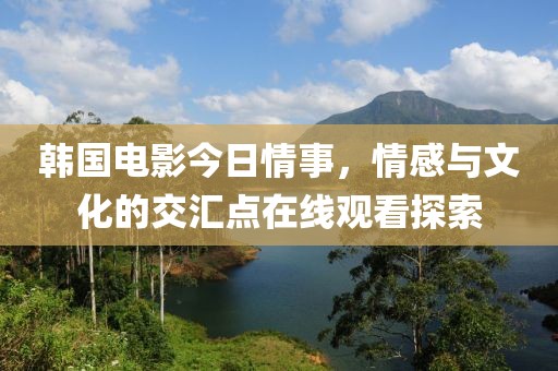韩国电影今日情事，情感与文化的交汇点在线观看探索