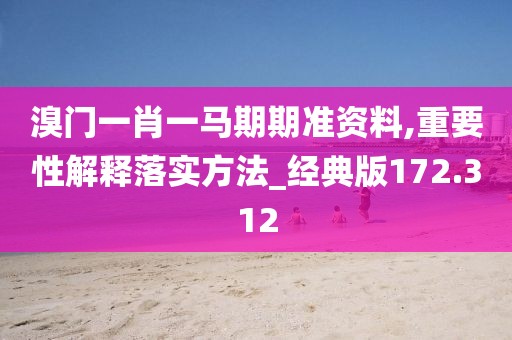 溴门一肖一马期期准资料,重要性解释落实方法_经典版172.312