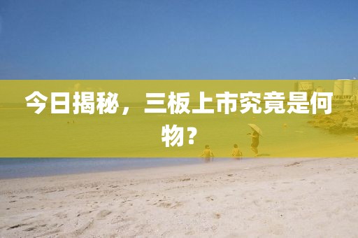 今日揭秘，三板上市究竟是何物？