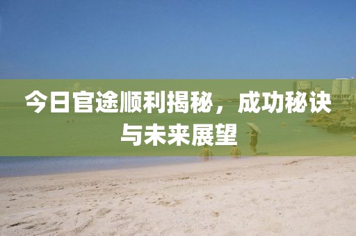 今日官途顺利揭秘，成功秘诀与未来展望