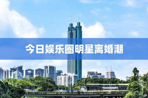 今日娱乐圈明星离婚潮