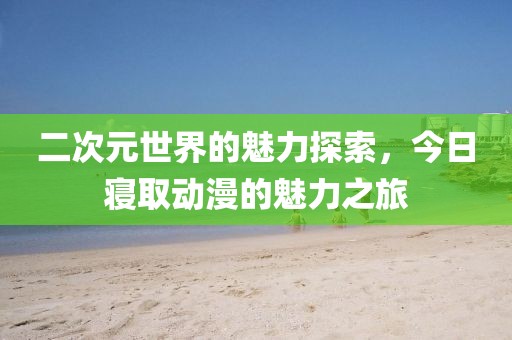 二次元世界的魅力探索，今日寝取动漫的魅力之旅