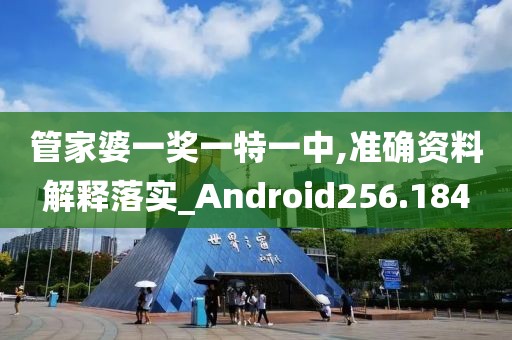 管家婆一奖一特一中,准确资料解释落实_Android256.184