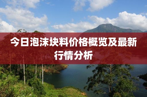 今日泡沫块料价格概览及最新行情分析