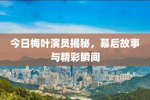 今日梅叶演员揭秘，幕后故事与精彩瞬间