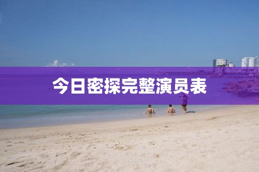 今日密探完整演员表
