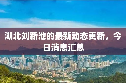 湖北刘新池的最新动态更新，今日消息汇总
