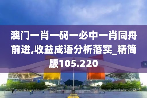 澳门一肖一码一必中一肖同舟前进,收益成语分析落实_精简版105.220