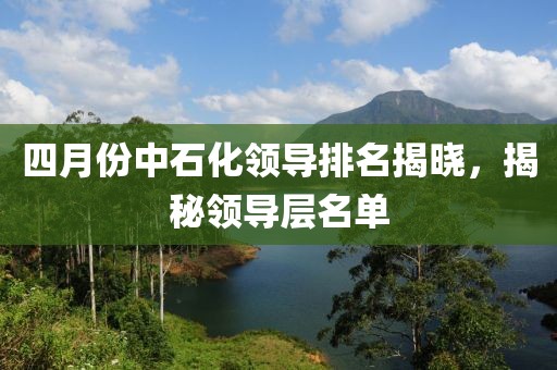 四月份中石化领导排名揭晓，揭秘领导层名单