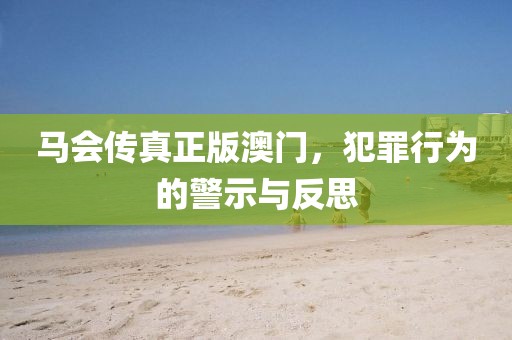 马会传真正版澳门，犯罪行为的警示与反思