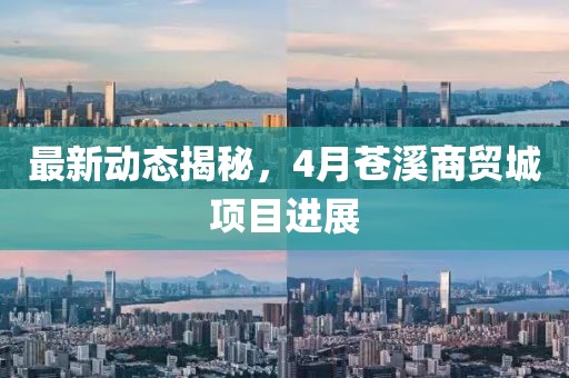 最新动态揭秘，4月苍溪商贸城项目进展