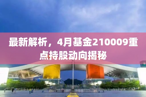 最新解析，4月基金210009重点持股动向揭秘