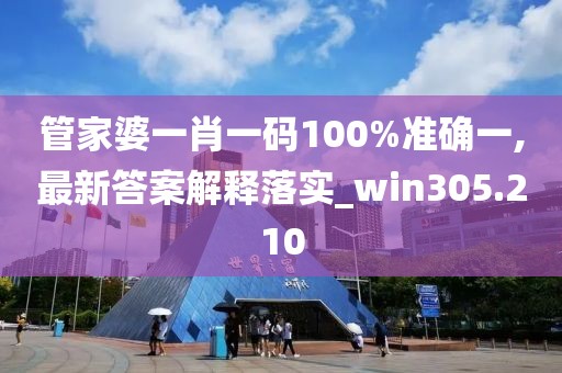 管家婆一肖一码100%准确一,最新答案解释落实_win305.210