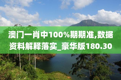 澳门一肖中100%期期准,数据资料解释落实_豪华版180.300