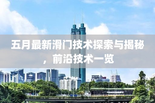 五月最新滑门技术探索与揭秘，前沿技术一览