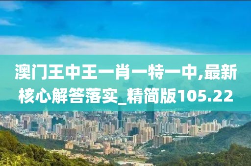 澳门王中王一肖一特一中,最新核心解答落实_精简版105.220