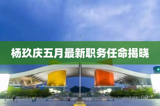 杨玖庆五月最新职务任命揭晓