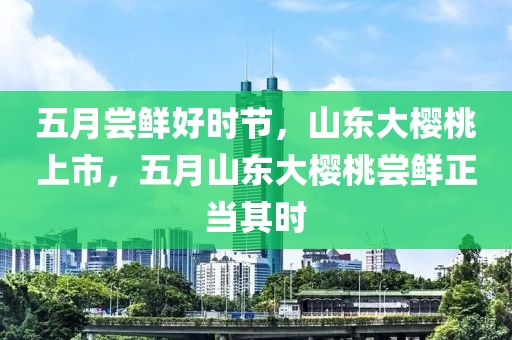 五月尝鲜好时节，山东大樱桃上市，五月山东大樱桃尝鲜正当其时