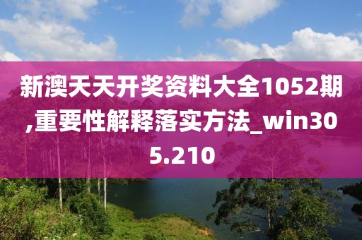 新澳天天开奖资料大全1052期,重要性解释落实方法_win305.210