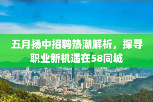五月扬中招聘热潮解析，探寻职业新机遇在58同城