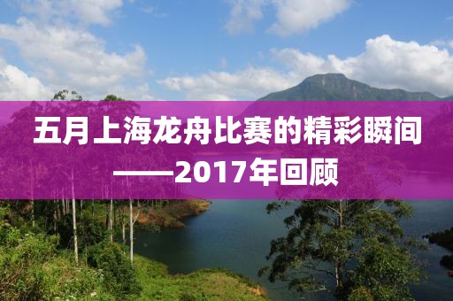五月上海龙舟比赛的精彩瞬间——2017年回顾