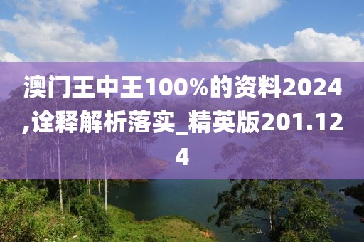 澳门王中王100%的资料2024,诠释解析落实_精英版201.124