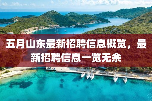 五月山东最新招聘信息概览，最新招聘信息一览无余